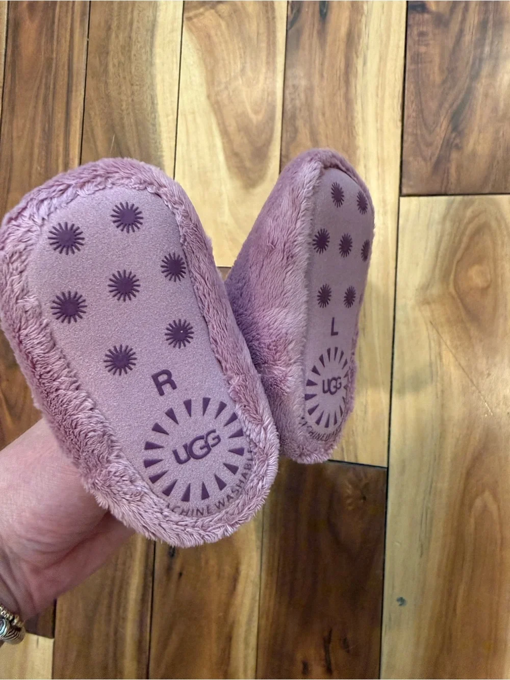 UGG Pink Plush Sock Booties for Kids